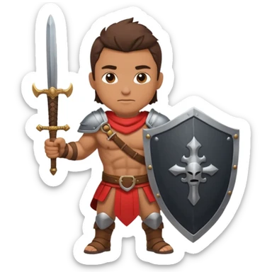 Warrior with a shield and sword sticker