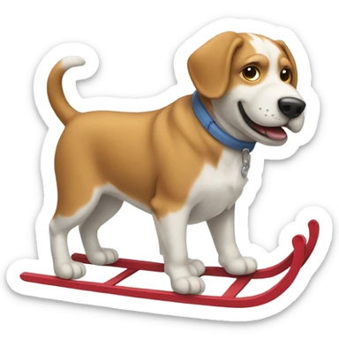 Dog pulling sled sticker
