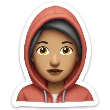 Elke Gill wearing a hoodie  sticker