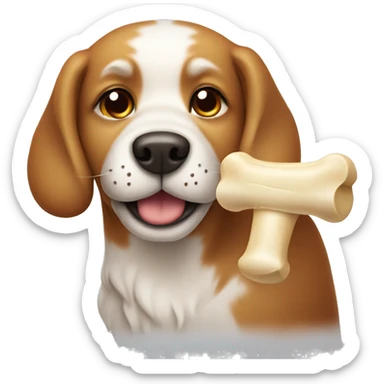 dog with a bone sticker