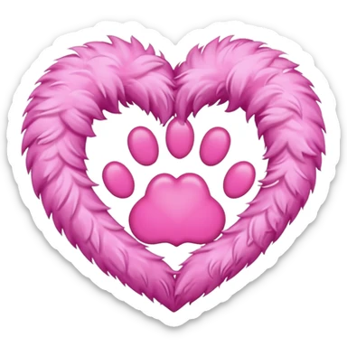 Paw heart sticker