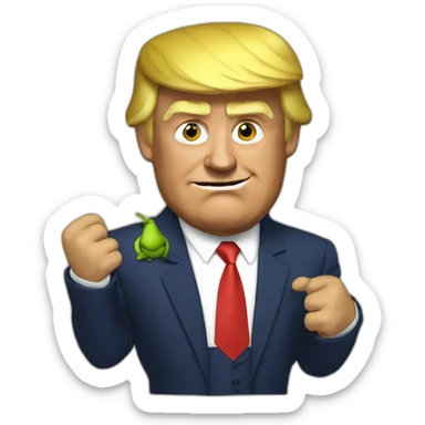 Trump qui sert la main de shreks sticker