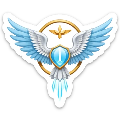 wings emblem holy saint light blue sticker