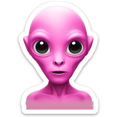 Pink alien sticker