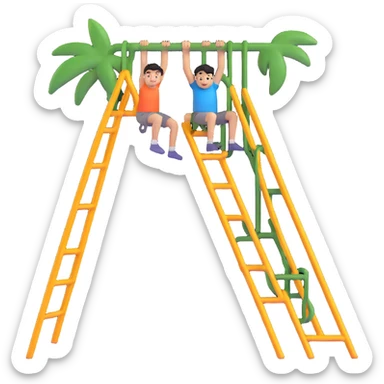 person climbing on a jungle gym sticker