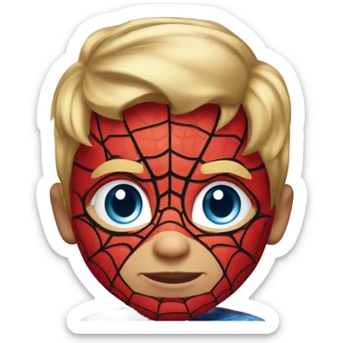 Spidey toddler boy blue eyes blonde hair sticker
