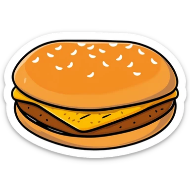 sesame seed bun for hamburger sticker