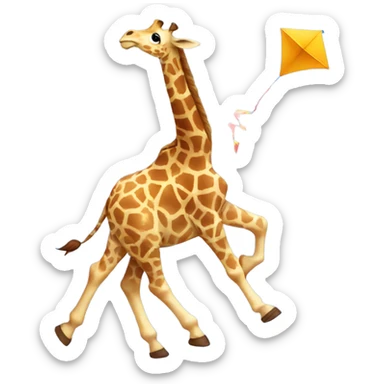 giraffe running with a kite sticker