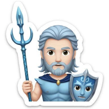 evil with Poseidon trident sticker