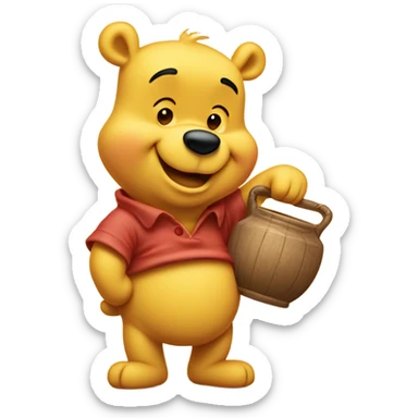 Winnie the Pooh saying goodnight sticker