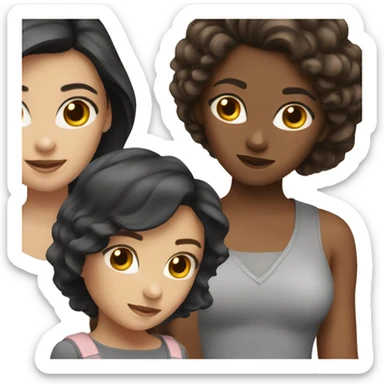 three girls 2 brunettes and one blo sticker