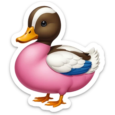 Un pato blanco con manchas rosadas  sticker