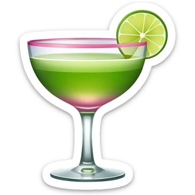 Green and pink martini sticker