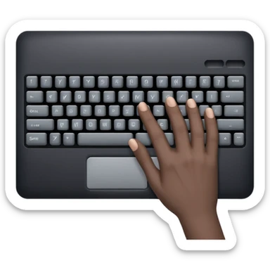 hands typing on a computer keyboard sticker