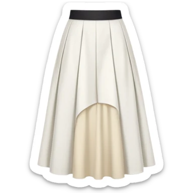 create a white midi skirt whitout pleats sticker