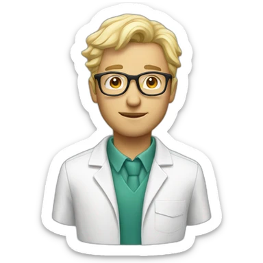 Biologist man glasses blonde sticker
