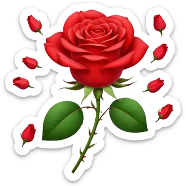 Rose with petals falling  sticker