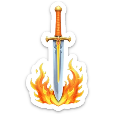 sword and fire sticker