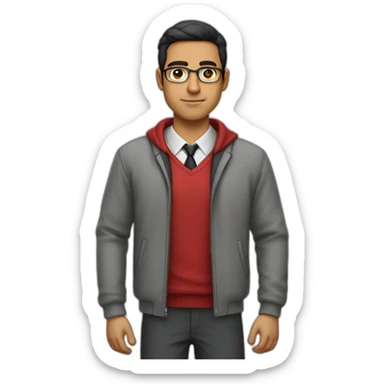 Profesor rubio joven sin gafas con chándal rojo sticker