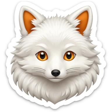white furred fox sticker