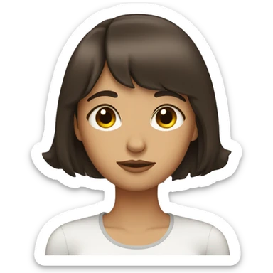 brunette girl with bangs sleeping  sticker