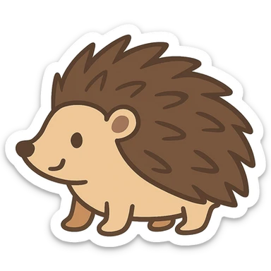 flat toon style hedgehog sticker