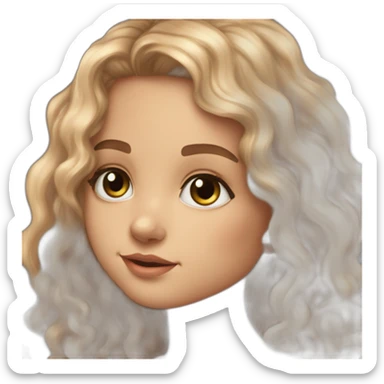 uma bebe de olhos intensos nariz de batatinha orelha mediana boca larga cabelos de coloração preta e tipo meio ondulado e apele da cor do pecado clara sticker