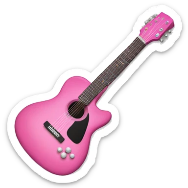 pink guitar sticker