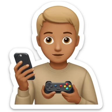 learning reading phone on tiktok with controller in had sticker