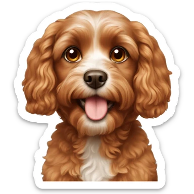 Brown orange cavoodle dog sticker