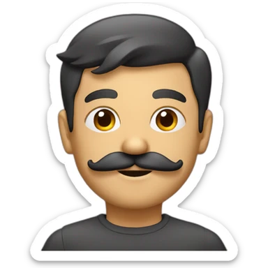 personne avec une moustache trapèze sticker