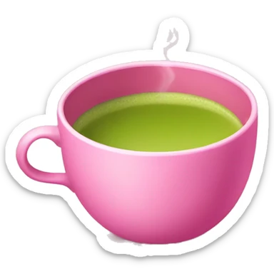  Matcha tea in pink cup sticker