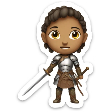 little girl warrior sticker