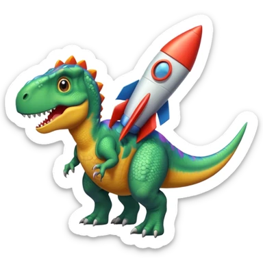 Dinosaurs with Rocket sticker