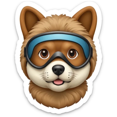 dog wearing ski mask sticker