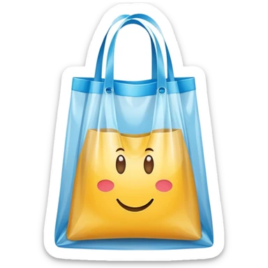 a plasticbag with handles in a simple vector style without face sticker