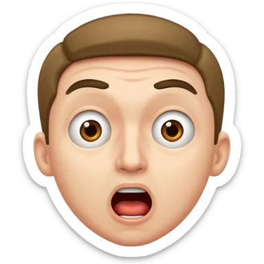 astonished man sticker