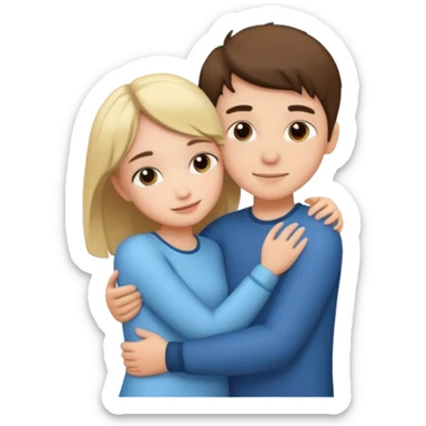 Un garçon et une fille en position calin sticker