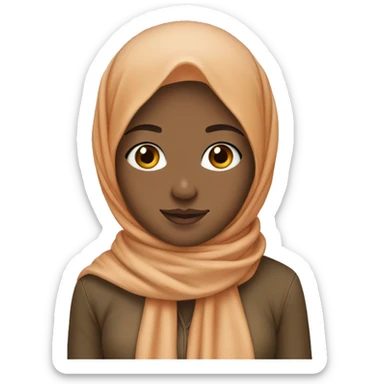 girl with beige scarf orange hijab pin sticker