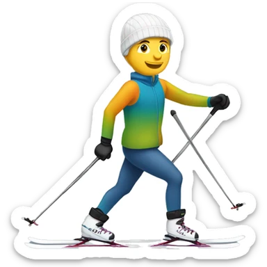 Male Cross Country Skier Skating sticker
