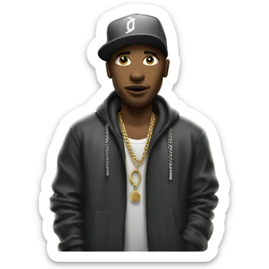 Rapper with microphone sticker