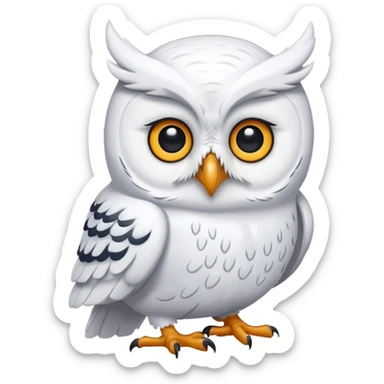 white winter & artic animal (owl)  sticker