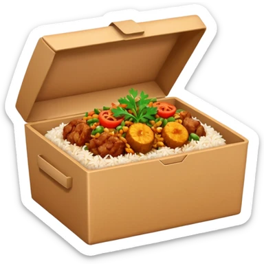 i want an emoji of biriyani in a food delivery box sticker