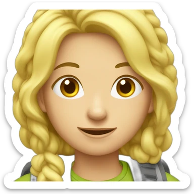 young blonde woman Hiking sticker