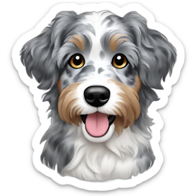 A model dog blue Merle Aussiedoodle sticker