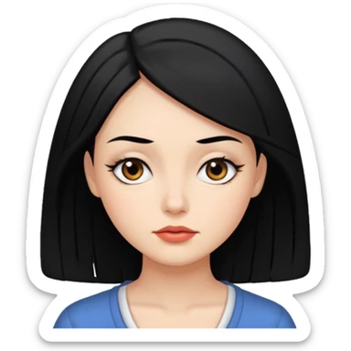 Woman with black hair giving u a sideeye sticker