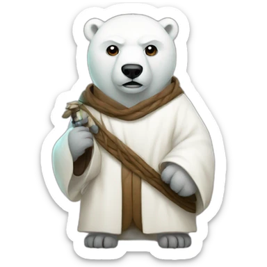 A polar bear jedi sticker
