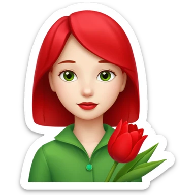 Fairytale girl holder tulip sticker