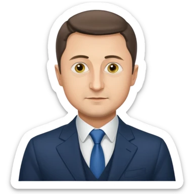 Emoji of Vladimir Zelensky waist-length, arms and shoulders within frame sticker