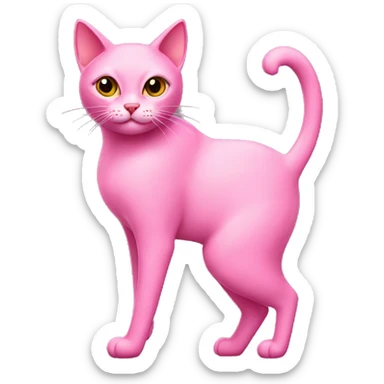 Pink cat with high heels on sticker